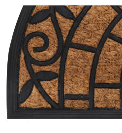 Tapis de porte demi-rond 45x75 cm caoutchouc et fibre de coco