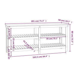Banc de travail 181x50x80 cm Bois de pin massif