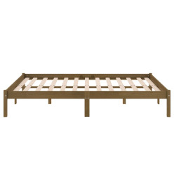 Cadre de lit Marron miel Bois massif 180x200 cm Super King