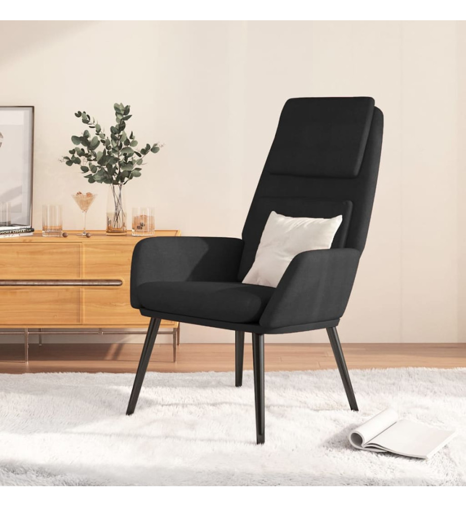 Chaise de relaxation Noir Tissu