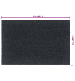 Tapis de porte gris foncé 60x90 cm fibre de coco touffeté