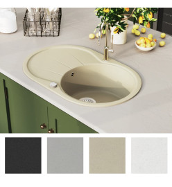 Évier de cuisine Granit Seul lavabo Ovale Beige