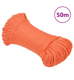 Corde de travail orange 3 mm 50 m polypropylène