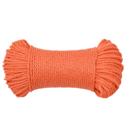 Corde de travail orange 3 mm 50 m polypropylène