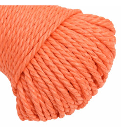 Corde de travail orange 3 mm 50 m polypropylène