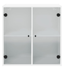 Armoire murale avec portes en verre blanc 68x37x68,5 cm