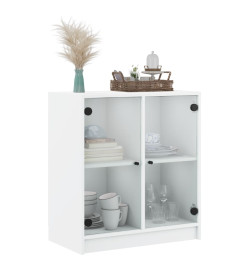 Armoire latérale avec portes en verre blanc 68x37x75,5 cm