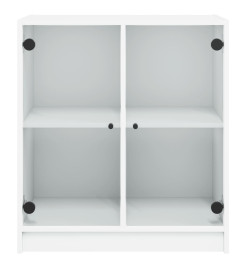 Armoire latérale avec portes en verre blanc 68x37x75,5 cm