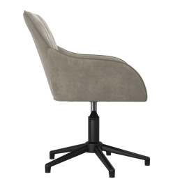 Chaise pivotante de bureau Gris clair Velours