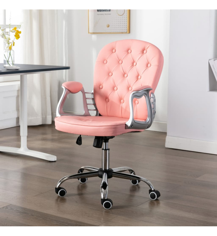 Chaise de bureau pivotante Rose Similicuir