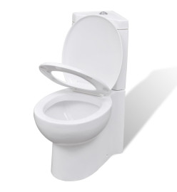 Toilette d'angle en céramique pour salle de bains blanc