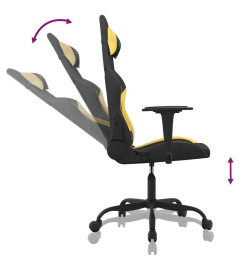 Chaise de jeu de massage Noir et jaune Tissu