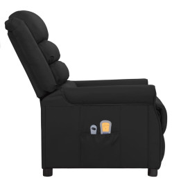 Fauteuil électrique de massage Noir Similicuir