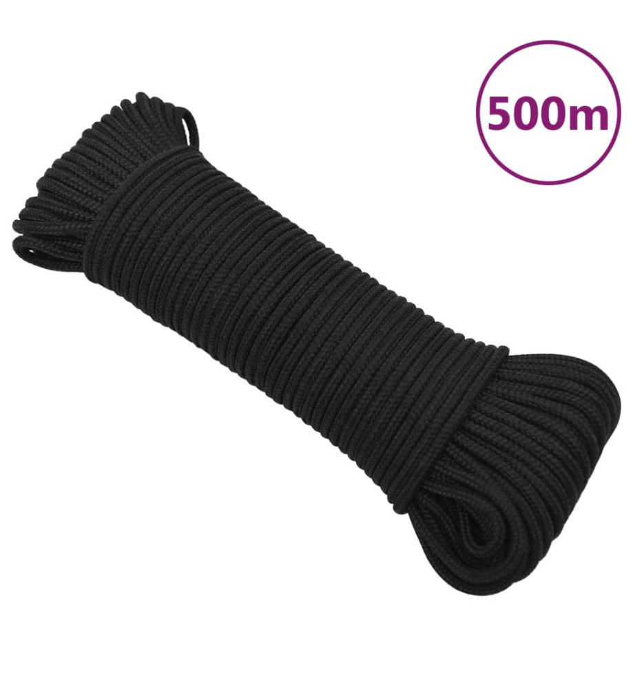 Corde de bateau Noir complet 3 mm 500 m Polypropylène