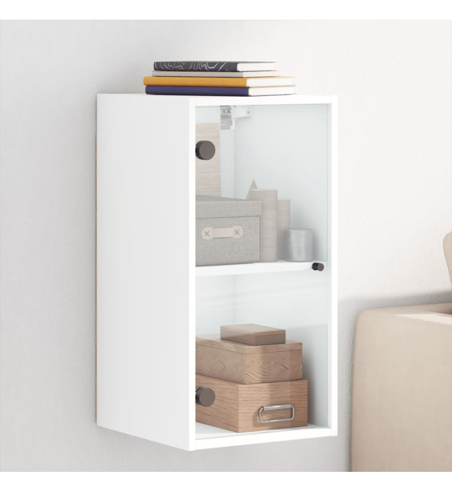 Armoire murale avec portes en verre blanc 35x37x68,5 cm Armoire murale avec portes en verre blanc 35x37x68,5 cm