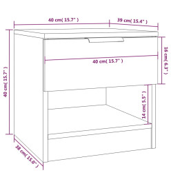 Tables de chevet 2 pcs Noir Bois d'ingénierie