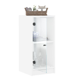 Armoire latérale avec portes en verre blanc 35x37x75,5 cm