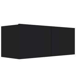 Meuble TV Noir 80x30x30 cm Aggloméré