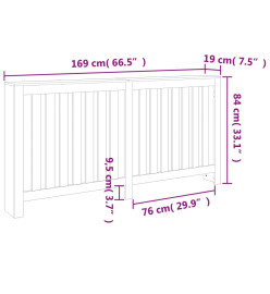 Cache-radiateur cire marron 169x19x84 cm bois massif de pin