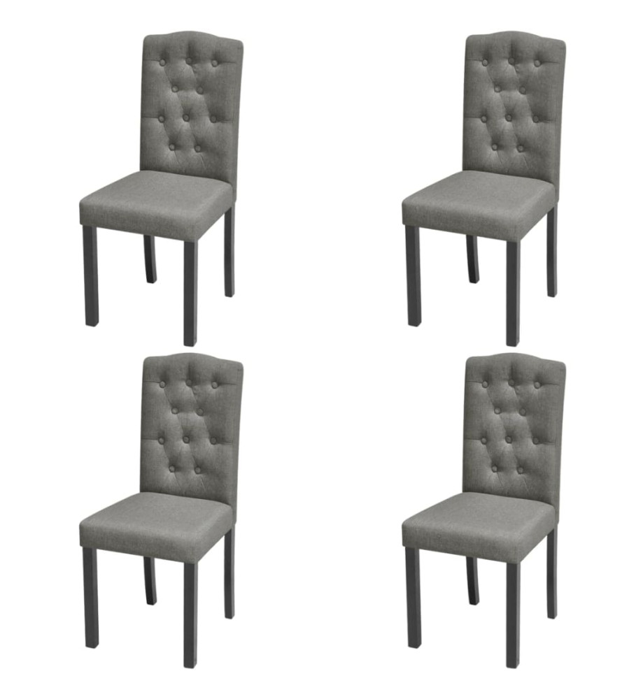 Chaises à manger lot de 4 gris tissu