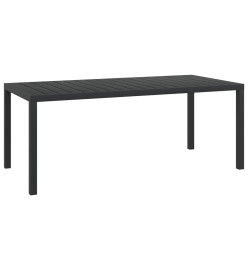 Mobilier à dîner de jardin et coussins 7pcs Résine tressée Noir