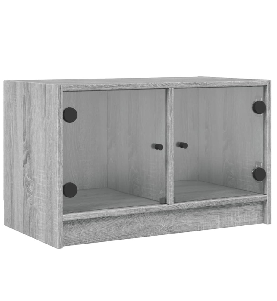 Meuble TV avec portes en verre sonoma gris 68x37x42 cm