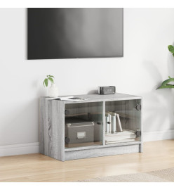 Meuble TV avec portes en verre sonoma gris 68x37x42 cm