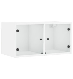 Armoires murales avec portes en verre 2 pcs blanc 68,5x37x35 cm