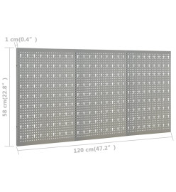 Panneaux à chevilles muraux 3 pcs 40x58 cm Acier