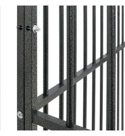 Cage pour chien avec roues noir gris acier galvanisé