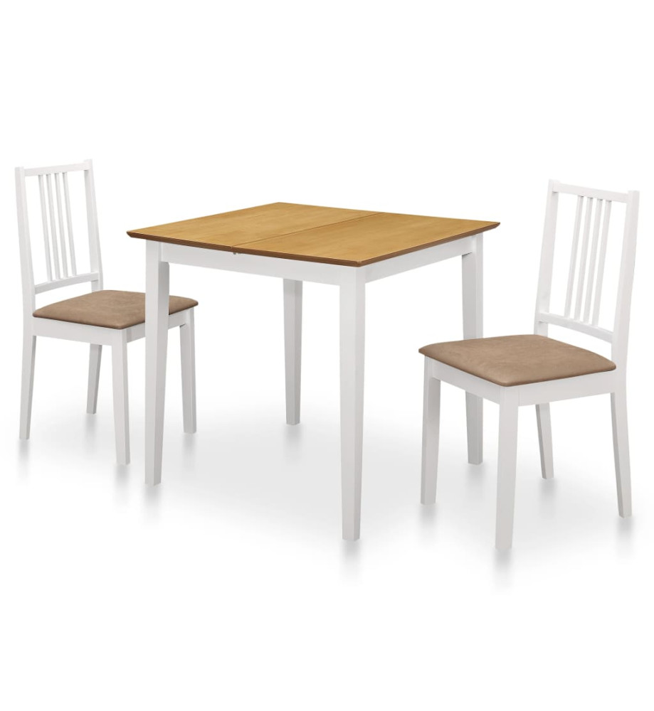 Mobilier de salle à manger 3 pcs MDF Blanc