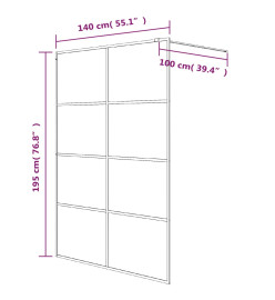 Paroi de douche Noir 140x195 cm Verre ESG dépoli