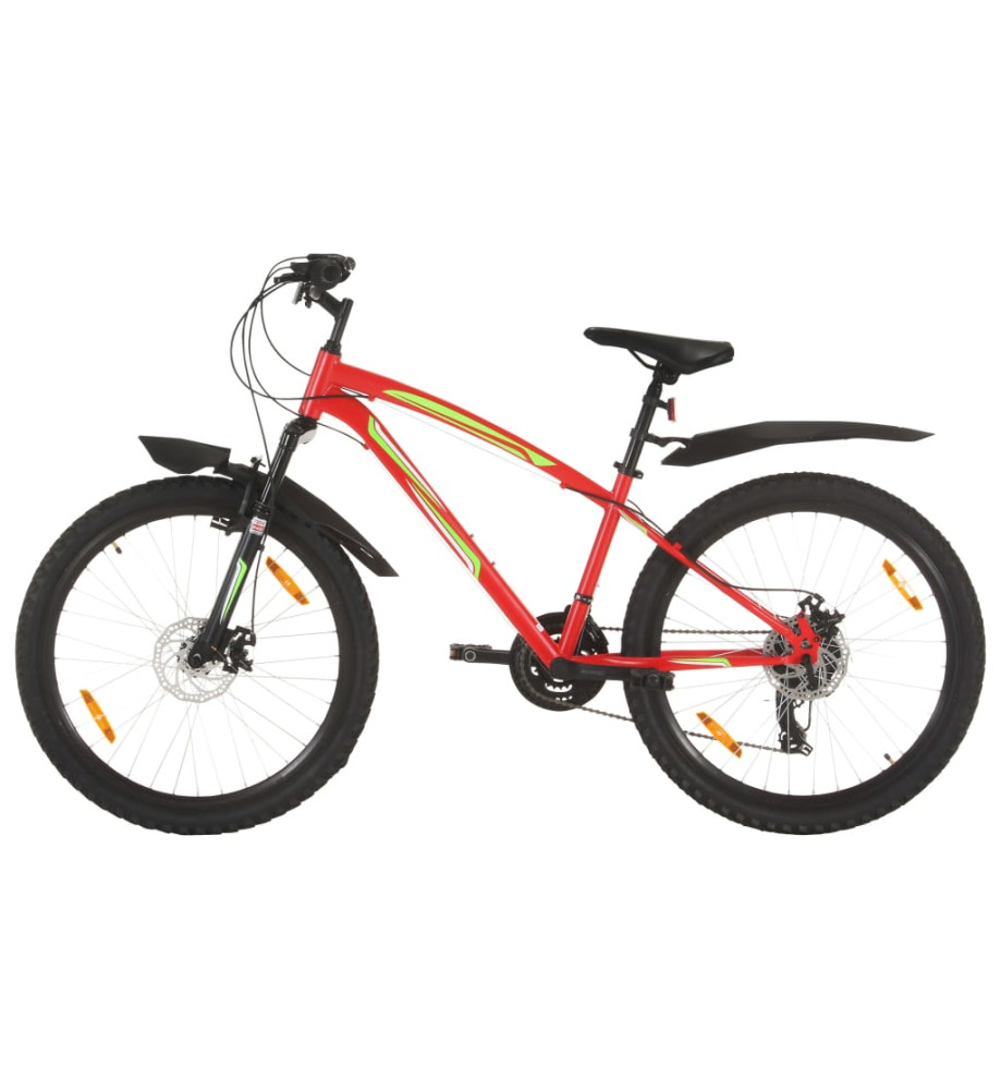 Vélo de montagne 21 vitesses Roues de 26 pouces 42 cm Rouge