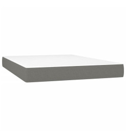 Sommier tapissier et matelas et LED Gris foncé 140x190 cm Tissu