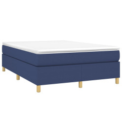 Lit à sommier tapissier avec matelas Bleu 140x190 cm Tissu