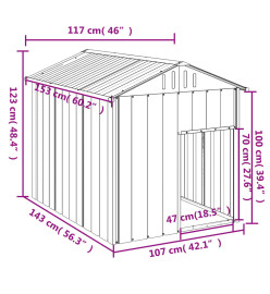 Niche pour chien avec toit anthracite 117x153x123 cm