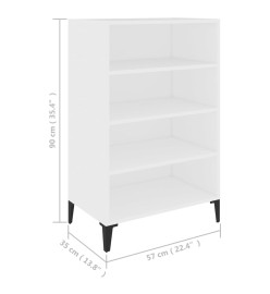 Buffet Blanc 57x35x90 cm Aggloméré