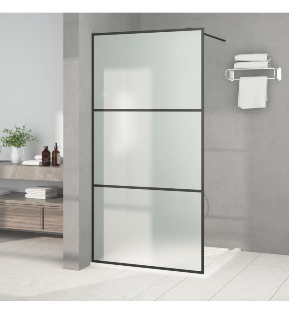 Paroi de douche Noir 100x195 cm Verre ESG dépoli