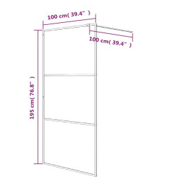 Paroi de douche Noir 100x195 cm Verre ESG dépoli