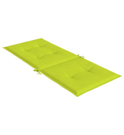 Coussins de chaise de jardin à dossier haut lot de 2 vert vif