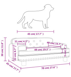 Lit pour chien rose 70x45x30 cm velours