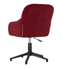 Chaise pivotante de bureau Rouge bordeaux Velours