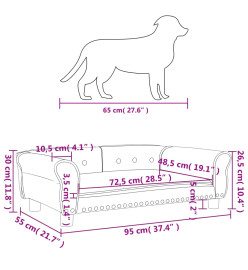 Lit pour chien crème 95x55x30 cm similicuir