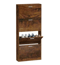 Armoire à chaussures Chêne fumé 59x17x150 cm Bois d'ingénierie