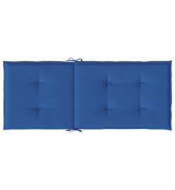 Coussins de chaise de jardin à dossier haut lot de 2 bleu royal