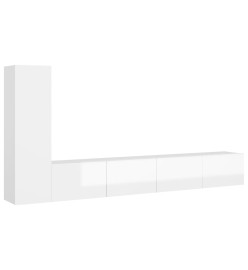 Ensemble de meuble TV 3 pcs Blanc brillant Aggloméré