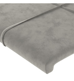 Têtes de lit 4 pcs Gris clair 100x5x78/88 cm Velours