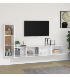 Ensemble de meubles TV 3 pcs Blanc brillant Bois d'ingénierie