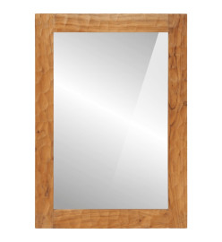 Miroir salle de bain 50x70x2,5 cm bois massif d'acacia et verre