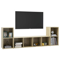 Ensemble de meubles TV 3 pcs Chêne sonoma Aggloméré